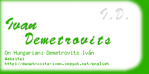 ivan demetrovits business card