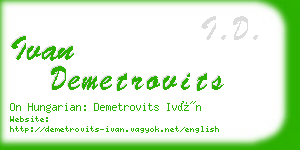 ivan demetrovits business card